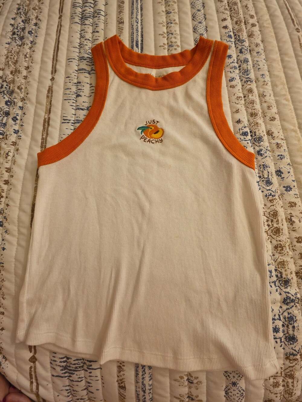 Old Navy 'Just Peachy' Ribbed Ringer Tank Top